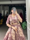 Onion Pink Colour Tussar Silk Wedding Wear Lahenga With Blouse And Koti NNK1129